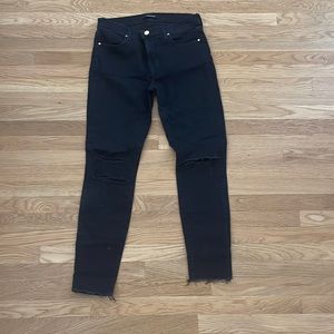 J Brand Distressed Blue Mercury Cropped Skinny Jeans Size 29